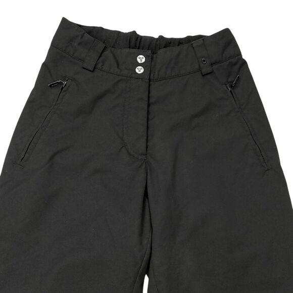 Fera Ski Snow Pants Womens 4 Black Insulated Ankle Zip Nylon Snowboarding - Picture 2 of 12